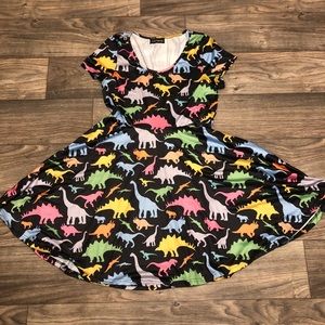 Super Fun Dinosaur Fit and Flare Dress - Size L